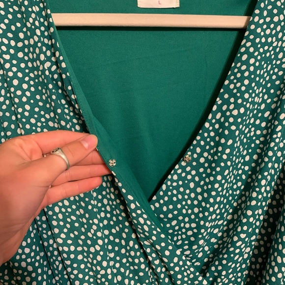 FLUTTER SLEEVE WRAP DRESS - Picture 4 of 4